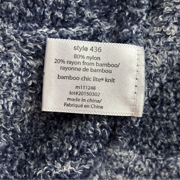 Barefoot Dreams Calypso Wrap Sweater Small Medium Bamboo Chic Lite Blue Stripe - Picture 6 of 8